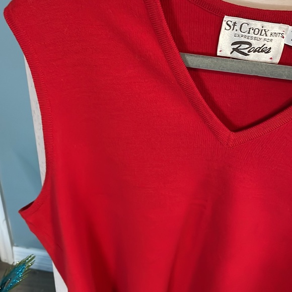 Vtg St. Croix Sweater Vest Mens red V Neck Casual Golf Made In USA - Picture 3 of 6